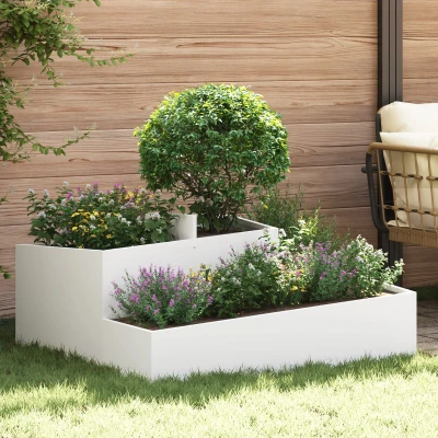 Afbeelding van vidaXL Potten &amp; Plantenbakken Wit Kunststof Medium Decoratieve Inzetten