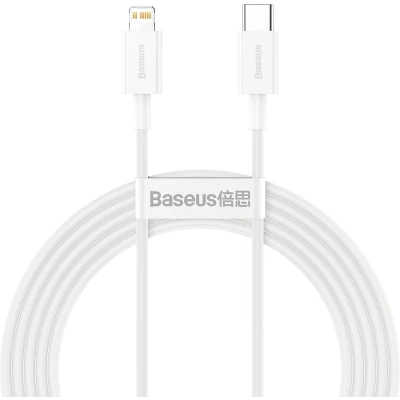 Afbeelding van Baseus Superior Series USB C naar Apple Lightning PD 20W Wit 2 Meter
