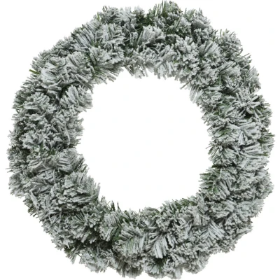 Afbeelding van Decoris Kerstkrans groen met nepsneeuw 35 cm