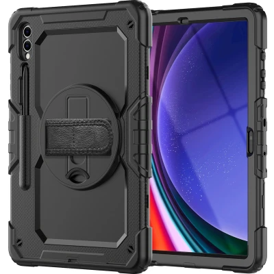 Afbeelding van Casecentive Handstrap Pro Hardcase met handvat Galaxy Tab S9 zwart