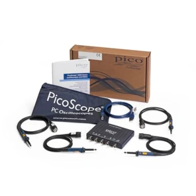 Afbeelding van Pico Technology PicoScope 2405A 4 kanaals oscilloscoop, 25 MHz, 48 kS, handheld digitale oscilloscoopkit incl. kanalen, toetsen en PS7 software voor Windows, Mac, Linux
