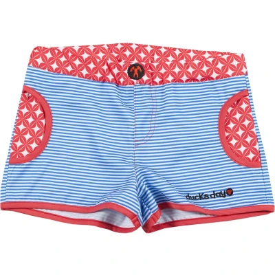 Afbeelding van Ducksday UV zwemshort unisex boardshort Surf UPF 50+ Blue Stipe Blauw quickdry 134 140