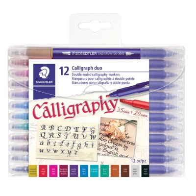 Afbeelding van Calligraphy duo kalligrafie pen set 12 st
