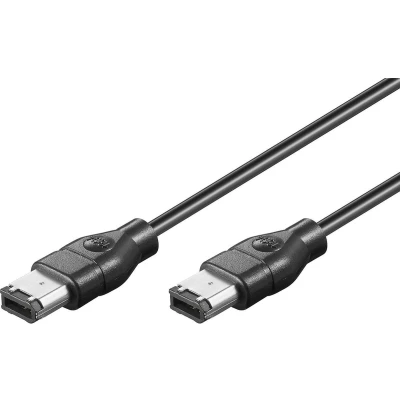 Afbeelding van FireWire 400 kabel met 6 pins connectoren / zwart 3 meter