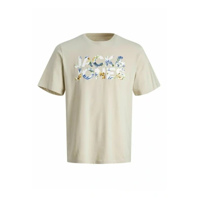 Afbeelding van Jack &amp; Jones Tshirt print, Heren, Maat: Small, Moonbeam detail:flower