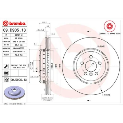 Afbeelding van Brembo Remschijven 09.D905.13