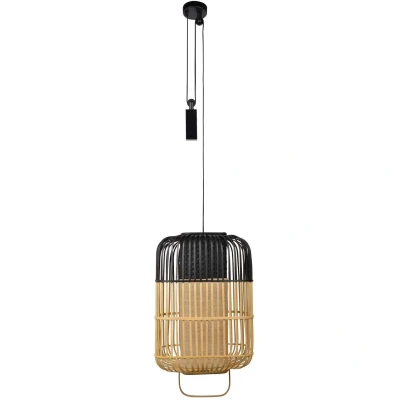Afbeelding van Forestier Bamboo square hanglamp large black