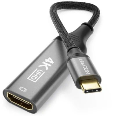 Afbeelding van deleyCON 10cm USB C naar HDMI Kabeladapter Kort 4K 60Hz (1080P 2K@165Hz 144Hz 120Hz 60Hz) HDR Thunderbolt 3/4 Converter Compatibel met iPhone iPad MacBook Tablet Laptop Mobiele Telefoon