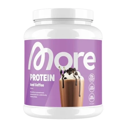 Afbeelding van MORE NUTRITION Total Proteïnepoeder, Iced Coffee, 600 g Wei en Caseïne Mix, 20 Porties Geen Toegevoegde Suiker Poeder voor Spieropbouw Herstel, Gemaakt in Duitsland