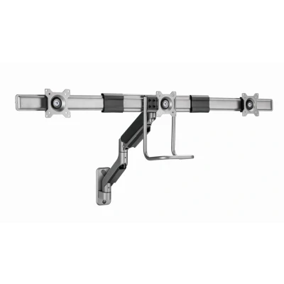 Afbeelding van Monitorarm met gasveer voor 3 monitoren (wandmontage), space grey