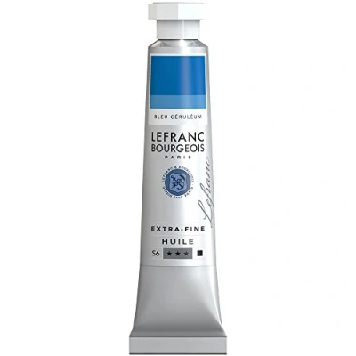 Afbeelding van Lefranc Bourgeois 404968 Extra fijne olieverf met hoogwaardige kunstenaarspigmenten, lichtecht, verouderingsbestendig 20ml Tube, Cerulean Blue