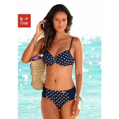 Afbeelding van Lascana SET Bikini, Dames, Maat: 36xC, Navy and white