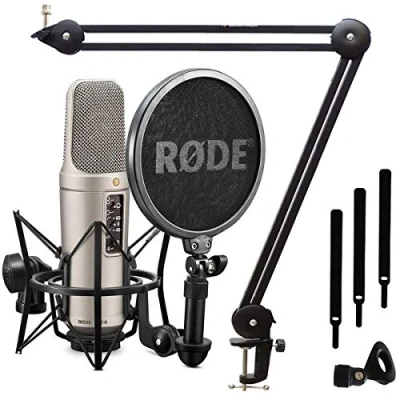 Afbeelding van Rode NT2 A condensatormicrofoonset + keepdrum MS138 microfoonarm tafelstatief