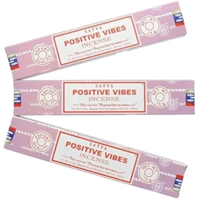 Afbeelding van Satya Nag Champa Positive Vibes wierookstokjes 3 verpakkingen