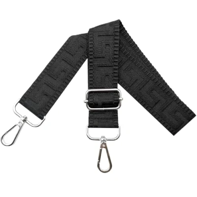 Afbeelding van Schouderriem voor tas, tasriemen om te wisselen, verstelbare tasriem, breed, 3,8 cm, met zilveren karabijnhaak, tasband, schouderriem, draagriem handtassen dames, kleurrijk, K, Zuiver zwart,