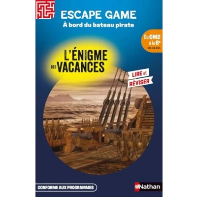 Afbeelding van Escape Game Du CM2 à la 6ème A bord bateau pirate L&#039;énigme des vacances Cahier de vacances: 6e