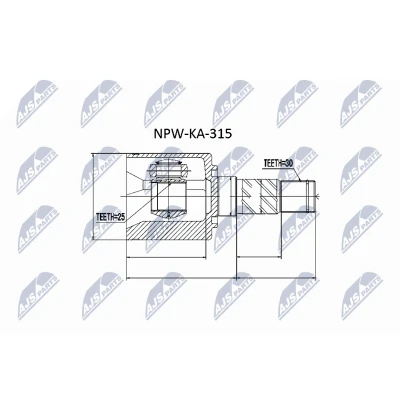 Afbeelding van Homokineet reparatie set, aandrijfas NTY NPW KA 315