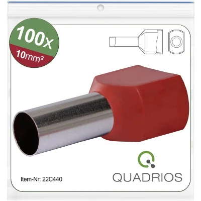 Afbeelding van Quadrios 22C440 Dubbele adereindhulzen 10 mm² Deels geïsoleerd Rood 1 set(s)