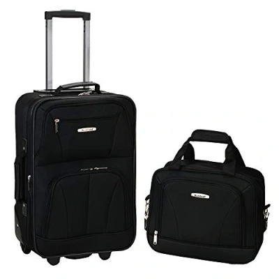 Afbeelding van Rockland Mode Softside Rechtopstaande Bagage Set, Zwart, 2 Piece Set (14/20),