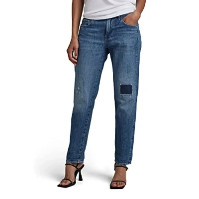 Afbeelding van G Star KATE Boyfriend Straight leg jeans, Dames, Maat: 29x30, Faded capri restored