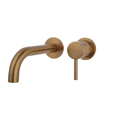 Afbeelding van Mueller Bronzo afbouwdeel wastafelkraan 20cm uitloop geborsteld brons