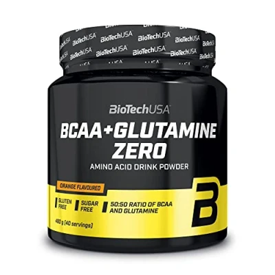 Afbeelding van BioTechUSA BCAA + Glutamine Zero 40 porties Veganistisch Suikervrij Glutenvrij Verhouding BCAA&#039;s 2:1:1 480 g Sinaasappel
