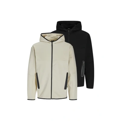 Afbeelding van Jack &amp; Jones 2ER PACK Sweater met rits Schwarz beige, Heren, Maat: Large, beige