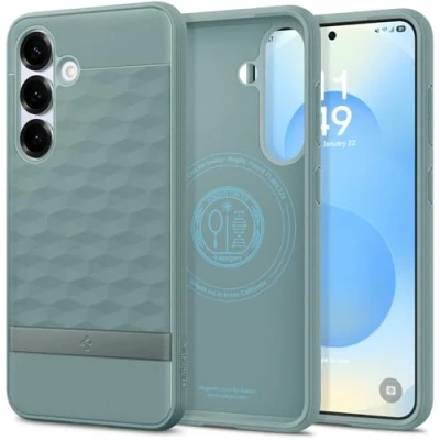 Afbeelding van Spigen Parallax MagFit Case voor Samsung Galaxy S25 Plus hoesje, Compatibel met MagSafe Sage Green