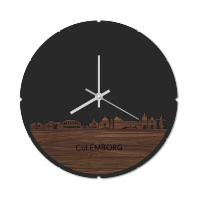 Afbeelding van Skyline Klok Rond Culemborg Noten