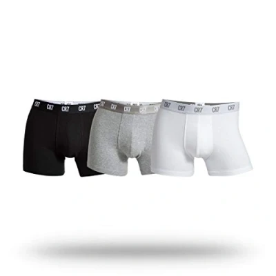 Afbeelding van CR7 Cristiano Ronaldo Herenslips 3P Men Trunk Grijs/Zwart katoen Small Heren