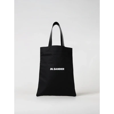 Afbeelding van Canvas Tote Bag with Leather Handles Wo Black Handbags