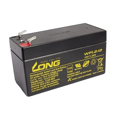 Afbeelding van Accu Kung Long WP1.2 12 12V 1,2Ah AGM accu, lood, onderhoudsvrij, VDS batterij