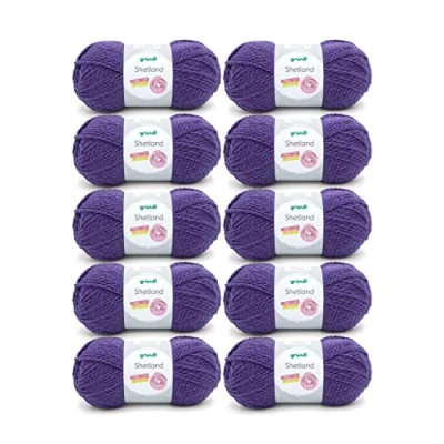 Afbeelding van Gründl Shetland wol (modieus en zacht breigaren van 80% polyacryl 20% wol, 100 g / 170 m, naalddikte: 7 8, 10 x g), lila
