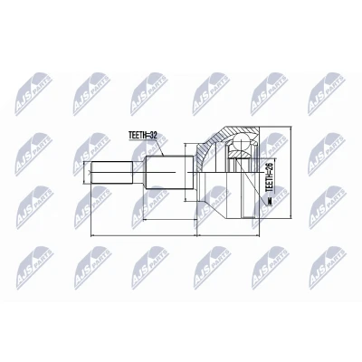 Afbeelding van Homokineet reparatie set, aandrijfas NTY NPZ FT 054