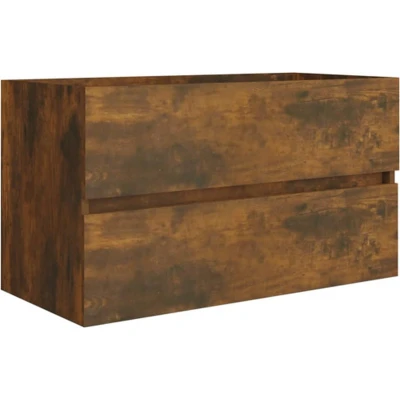 Afbeelding van vidaXL Wastafelkast 80x38,5x45 cm bewerkt hout gerookt eikenkleurig