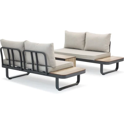 Afbeelding van Loungeset Taupe Multifunctioneel Aluminium &amp; HPL 175x78x70 cm Palmos SenS Line