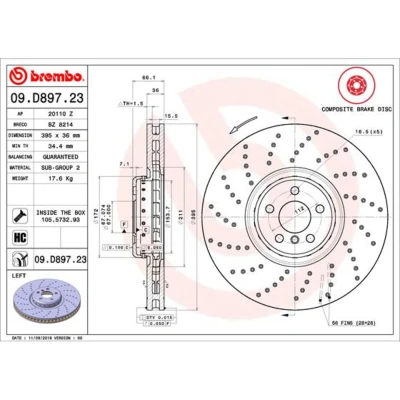 Afbeelding van Brembo Remschijven 09.D897.23