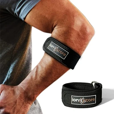 Afbeelding van Ionocore® tenniselleboogbrace Mouw tegen golferselleboog met compressiekussen en verstelbare sluiting Ondersteunt gewrichten onderarmen tijdens training sport