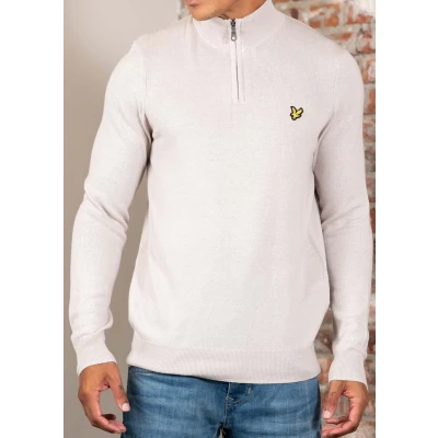 Afbeelding van Trui Beige Lyle&amp;scott Cotton Merino Quarter Zip Kn2112vc