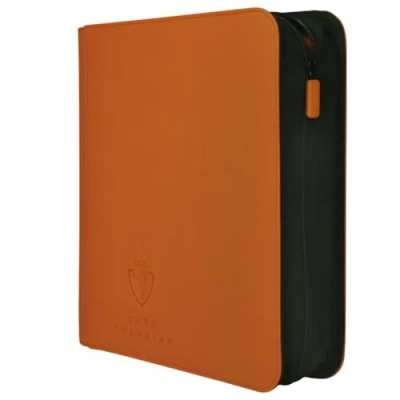 Afbeelding van Card Guardian Toploader Premium ringband met 4 vakken rits voor 160 kaarten Zijgeladen Compatibel sport en verzamelkaarten TCG (oranje)