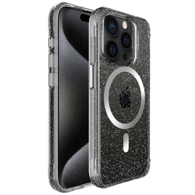 Afbeelding van Apple iPhone 15 Pro Glitter Hoesje Kunststof imoshion Backcover/Hardcase Zilver Telefoonhoesje