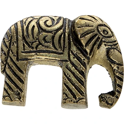 Afbeelding van Clayre &amp; Eef Deurknop Olifant 4x3 cm Goudkleurig Steen Meubelknop