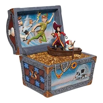 Afbeelding van Enesco Peter Pan Treasure Chest Scene, 8,5 „H x 8,5&quot; B 7&quot; L