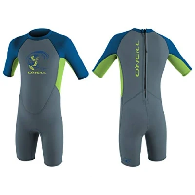 Afbeelding van O&#039;;Neill Toddler Reactor 2mm Back Zip Shorty Wetsuit Graphite Dayglo Ocean UV Zon Protection en SPF Properties Unisex