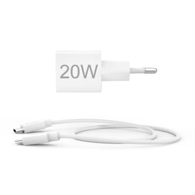 Afbeelding van Hama Snellader met oplaadkabel USB C, Minilader, PD, 20W, 1m, Wit (20 W), lader,