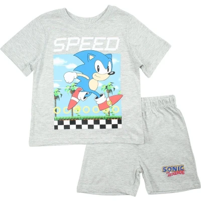 Afbeelding van Sonic the Hedgehog shortama/pyjama speed katoen grijs maat 98