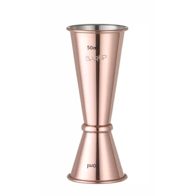 Afbeelding van HENDI Cocktail jigger, BarUp, 2 verschillende capaciteiten, gepolijste afwerking, cocktailmaatbeker, maatbeker, barmaatje, 25/50ml, ø43x(H110mm, roestvast staal, koperkleurig
