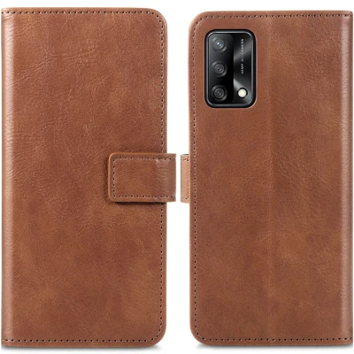 Afbeelding van Oppo A74 (4G) Hoesje Kunstleder iMoshion Bookcase Bruin Telefoonhoesje