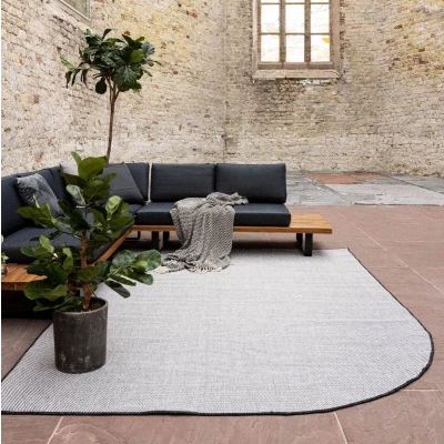Afbeelding van Buitenkleed Mono Ronde hoek Zwart/wit dubbelzijdig EVA Interior 200 x 290 cm (L)