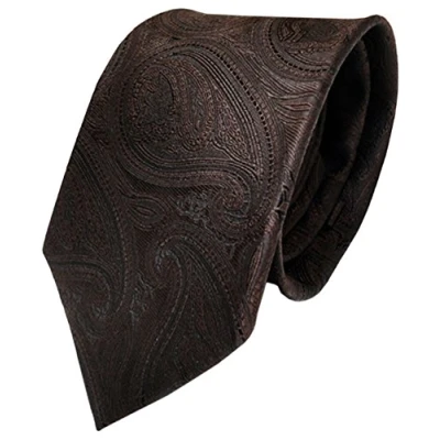 Afbeelding van TigerTie Designer stropdas in paisley patroon klassieke snit, bruin donkerbruin paisley, Krawattengröße: ca. Länge 150 cm, Breite 8 cm